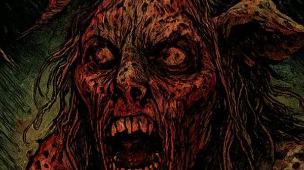 Comic illustration of the Donkey Lady, a burned ghostly figure from San Antonio Texas urban legends, part of the What Haunts Your Hometown series